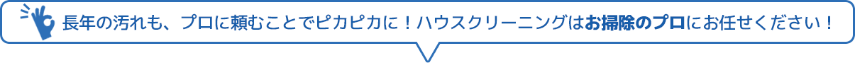 長年の汚れも、プロに頼むことでピカピカに！ハウスクリーニングはおそうじのプロにお任せください！